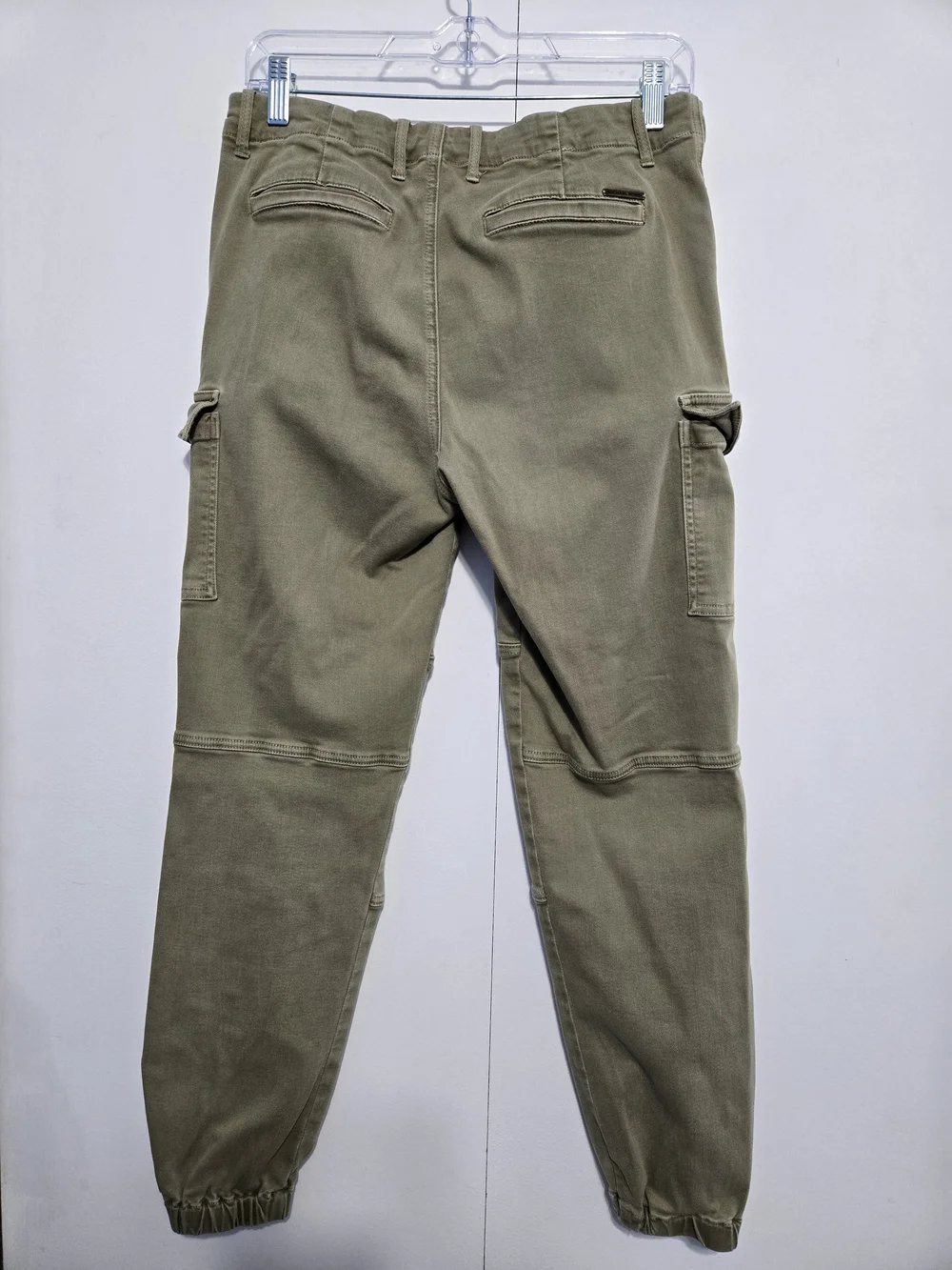 Michael Kors Cargo Jogger Pants Olive Green Zip Ankle Stretch Women's 10